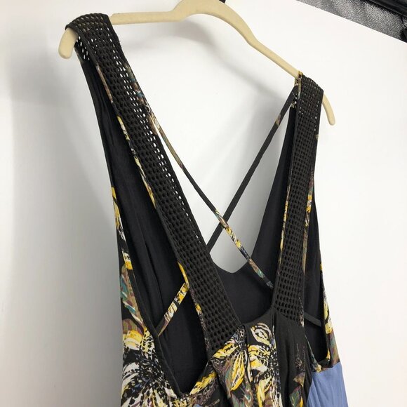 Free People Thought I Was Dreaming Black And Blue Floral Mini Dress XS - Picture 13 of 16